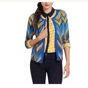 Anthropologie Tabitha Seared Chevron Cardigan L